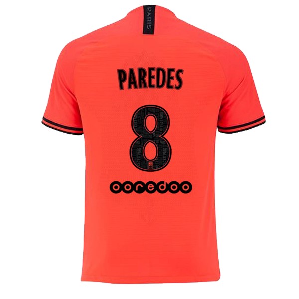 JORDAN Camiseta Paris Saint Germain NO.8 Paredes Segunda 2019-2020 Naranja